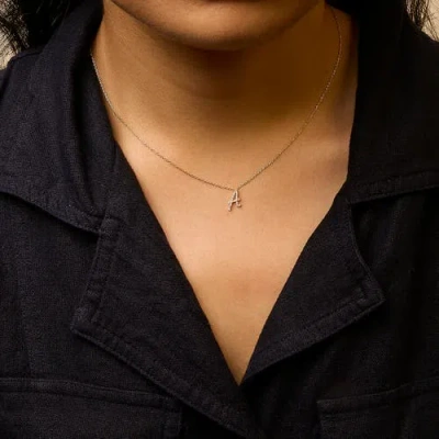 Haus Of Brilliance 10k Gold Diamond Accent  A-z Initial Script Style Pendant Necklace In Gold