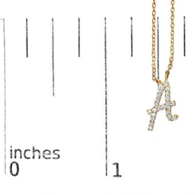 Haus Of Brilliance 10k Gold Diamond Accent  A-z Initial Script Style Pendant Necklace In Gold