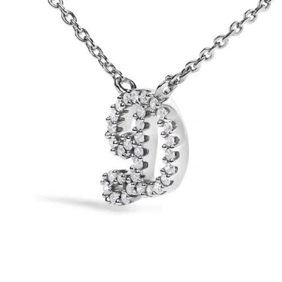 Haus Of Brilliance 10k Gold Diamond Accent  A-z Initial Script Style Pendant Necklace In White