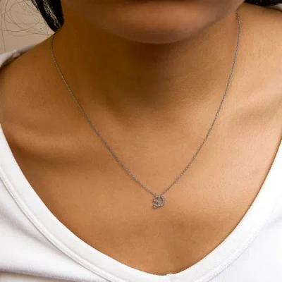 Haus Of Brilliance 10k Gold Diamond Accent  A-z Initial Script Style Pendant Necklace In White