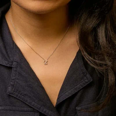 Haus Of Brilliance 10k Gold Diamond Accent  A-z Initial Script Style Pendant Necklace In Gold