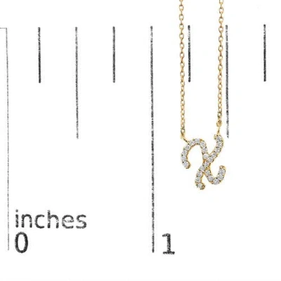 Haus Of Brilliance 10k Gold Diamond Accent  A-z Initial Script Style Pendant Necklace In Gold