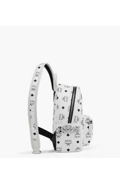 Mcm Mini Stark Side Studs Backpack In White