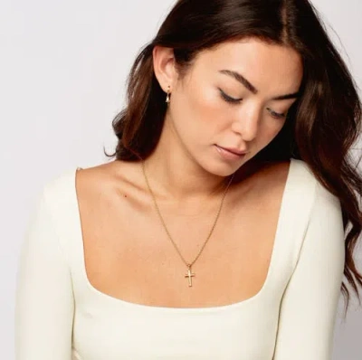 Rizen Jewelry Large Cross Pendant Necklace In Gold