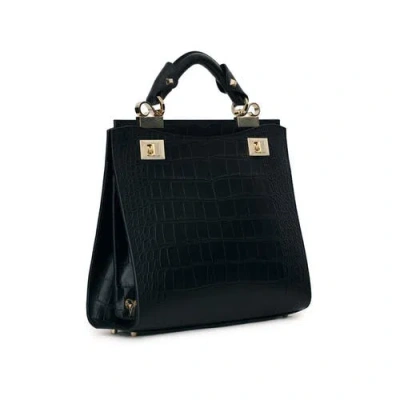 Vie Lorie Veronika Top Handle Bag In Black