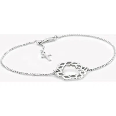 Rizen Jewelry Crown Of Thorns Bracelet In Silver