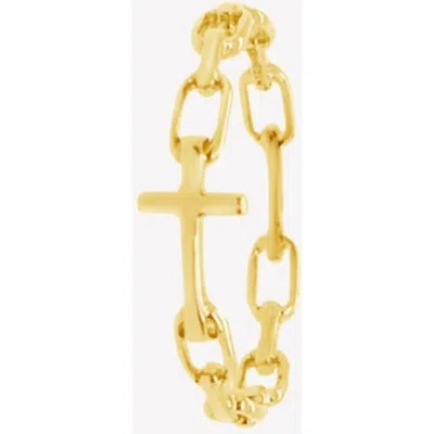 Rizen Jewelry Chain Breaker Cross Ring In Gold