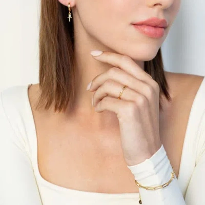 Rizen Jewelry Chain Breaker Cross Ring In Gold