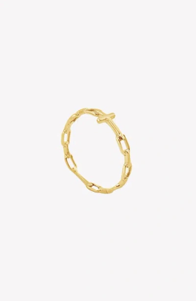 Rizen Jewelry Chain Breaker Cross Ring In Gold