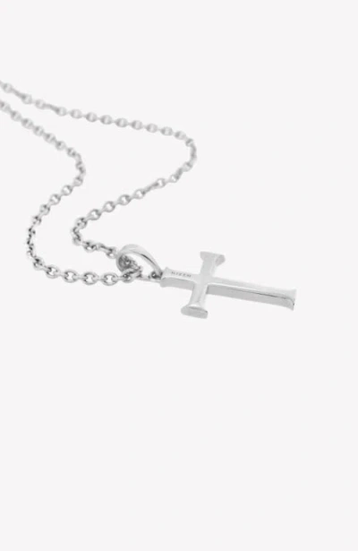 Rizen Jewelry Large Cross Pendant Necklace In Metallic