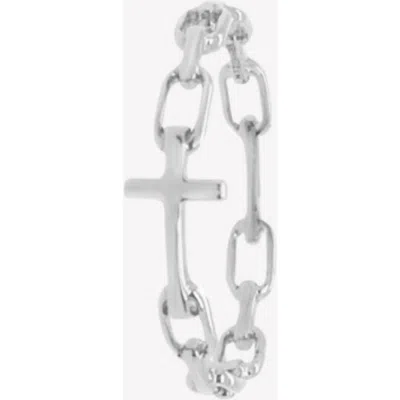 Rizen Jewelry Chain Breaker Cross Ring In Silver