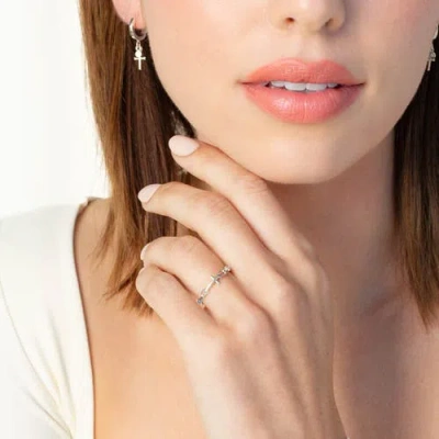 Rizen Jewelry Chain Breaker Cross Ring In Silver