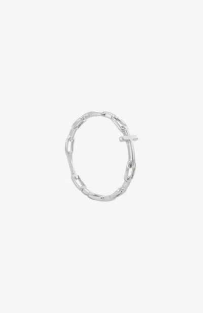 Rizen Jewelry Chain Breaker Cross Ring In Silver