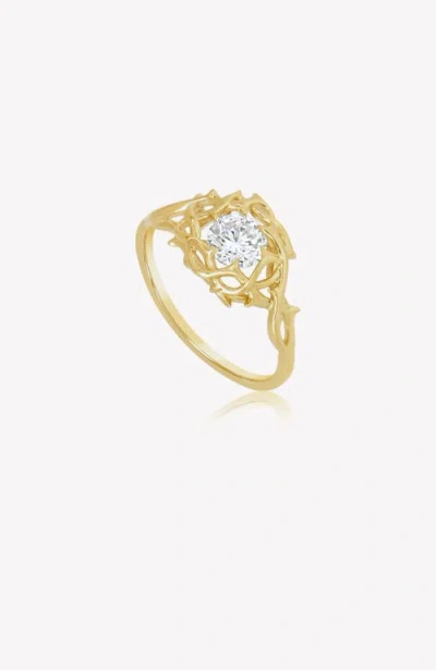 Rizen Jewelry Crown Of Thorns Statement Ring In Gold