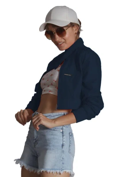 Members Only Mini Cropped Racer Jacket In Blue