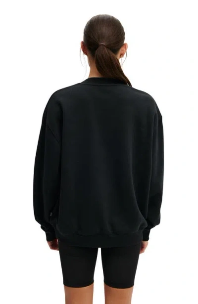 Cotton On Body Active Plush Crew Sweatshirt In Black