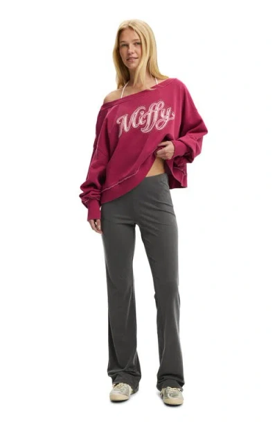 Cotton On Off Shoulder Sweatshirt In Red