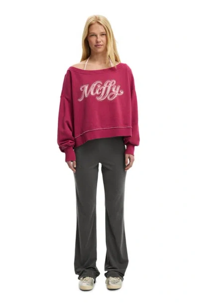 Cotton On Off Shoulder Sweatshirt In Red