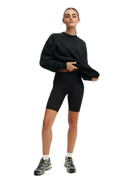 Cotton On Body Active Plush Crew Sweatshirt In Black