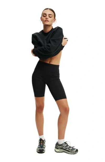 Cotton On Body Active Plush Crew Sweatshirt In Black