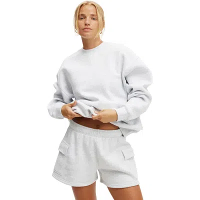 Cotton On Body Active Plush Crew Sweatshirt In Gray