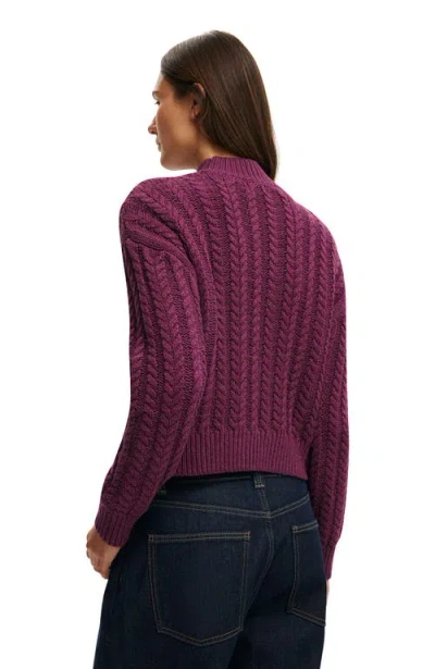 Cotton On Boxy Mock Neck Knit Sweater In Purple
