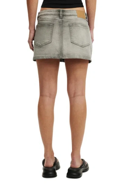 Cotton On Micro Low Denim Skirt In Gray