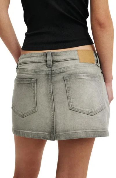 Cotton On Micro Low Denim Skirt In Gray