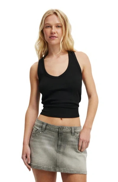 Cotton On Micro Low Denim Skirt In Gray