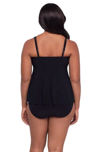 Trimshaper Maddie Square Neck Tankini Swimsuit Top In Animal Print