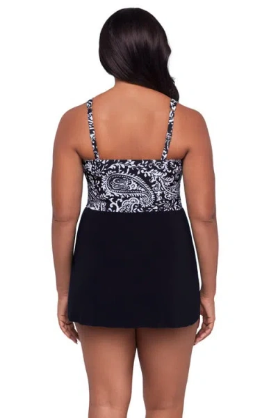 Trimshaper Laura Sweetheart Neckline Control Swimdress In Animal Print