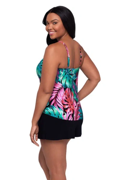 Trimshaper Hank Control Swim Romper With Pockets In Multi