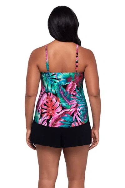 Trimshaper Hank Control Swim Romper With Pockets In Multi