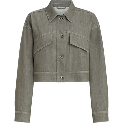 Brunello Cucinelli Denim-effect Twill Outerwear Jacket In Green