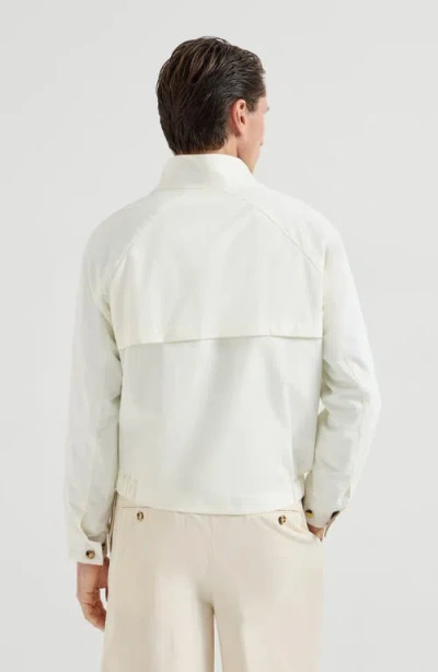 Brunello Cucinelli Gabardine Outerwear Jacket In White