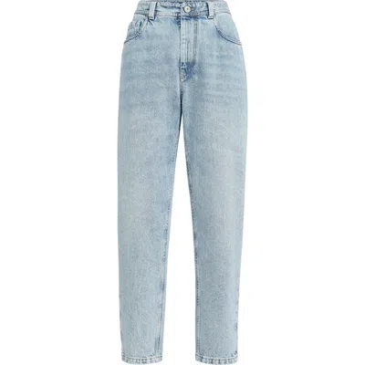 Brunello Cucinelli Baggy Tapered Trousers In Blue