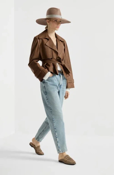 Brunello Cucinelli Baggy Tapered Trousers In Blue