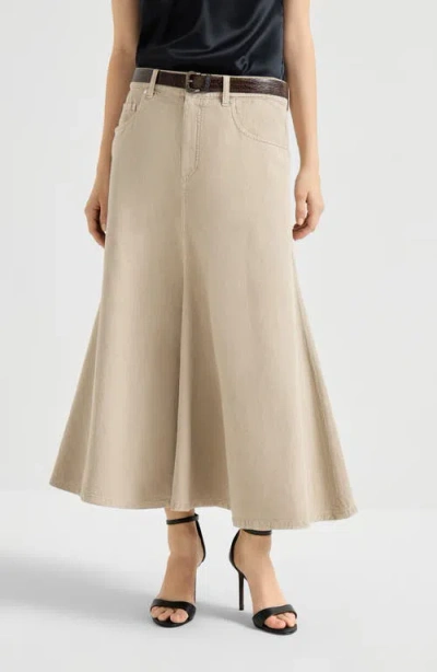 Brunello Cucinelli Five-pocket Flared Skirt In Neutral