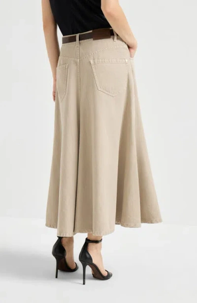 Brunello Cucinelli Five-pocket Flared Skirt In Neutral
