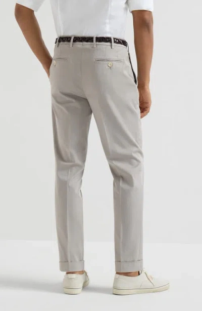 Brunello Cucinelli Comfort Gabardine Trousers In Gray
