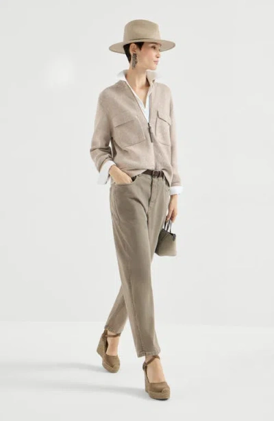 Brunello Cucinelli Baggy Tapered Trousers In Green