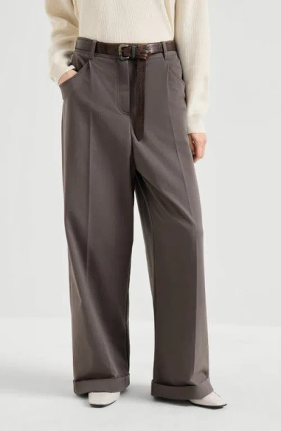 Brunello Cucinelli Buttoned Palazzo Pants In Multi