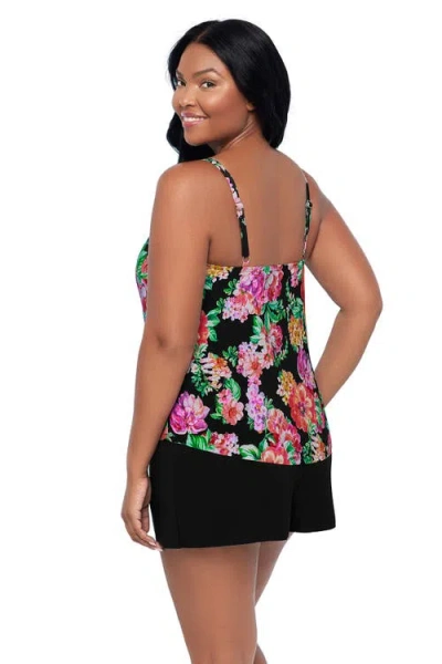 Trimshaper Hank Control Swim Romper With Pockets In Multi