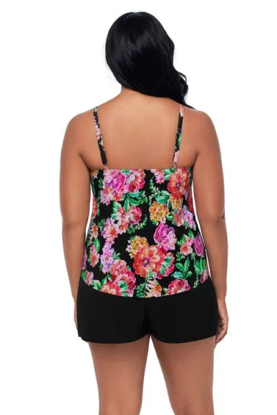 Trimshaper Hank Control Swim Romper With Pockets In Multi