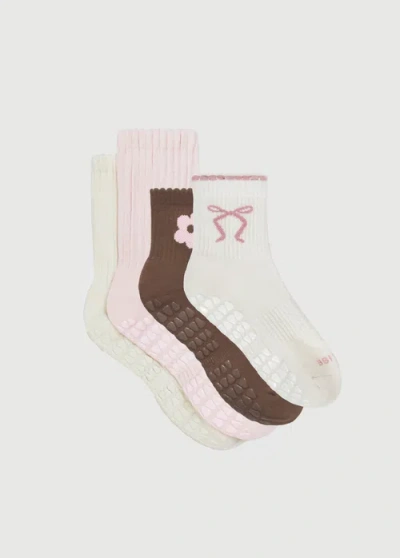 Fraise The Ballerine Set Grip Socks In Multi