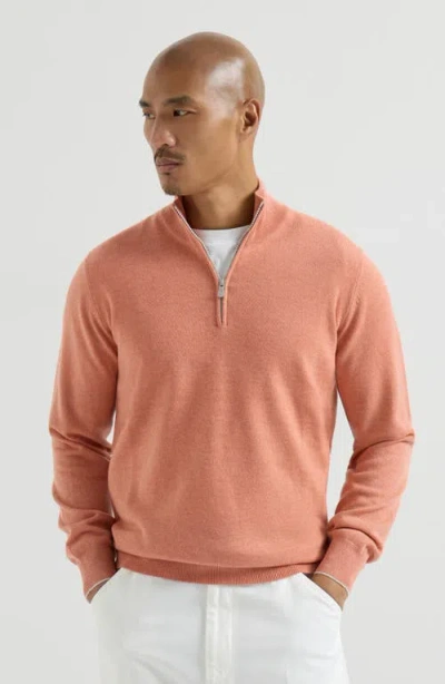 Brunello Cucinelli Cashmere Sweater With Half Zip In Multi