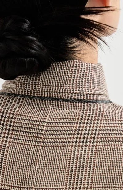 Brunello Cucinelli Prince Of Wales Blazer In Brown