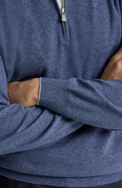 Brunello Cucinelli Cashmere Sweater With Half Zip In Animal Print