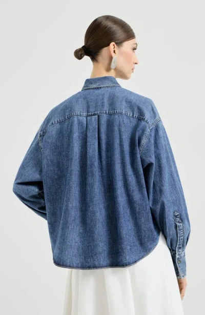 Brunello Cucinelli Lightweight Denim Shirt In Blue