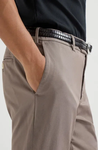 Brunello Cucinelli Comfort Gabardine Trousers In Brown